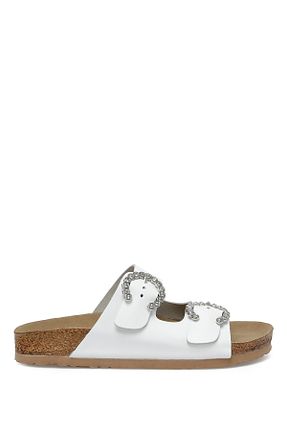 دمپائی سفید زنانه چرم خالص Nine West - کد 472035647