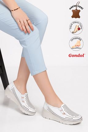کفش کژوال سفید زنانه چرم خالص Gondol - کد 672334185