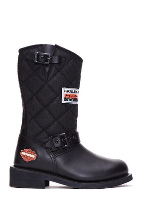 چکمه مشکی زنانه چرم خالص Harley Davidson - کد 354071695