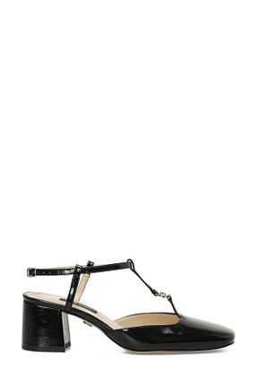 کفش پاشنه بلند کلاسیک مشکی زنانه چرم خالص Nine West - کد 901977957