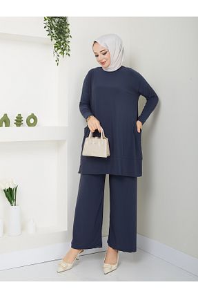 ست بالاتنه و پائین تنه حجاب طوسی زنانه Asimetrik MODAMÜNASİP - کد 641236648
