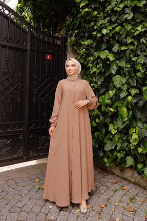 کلاه و ابایا قهوه ای زنانه پنبه ای Nissra - کد 771438267