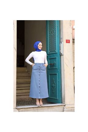 دامن حجاب آبی زنانه Straight VELLICHOR - کد 688030627