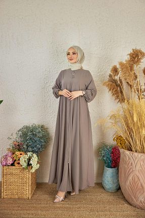 کلاه و ابایا قهوه ای زنانه پنبه ای Nissra - کد 781533234