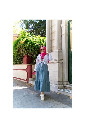 دامن حجاب آبی زنانه کمر کش دار VELLICHOR - کد 156430925