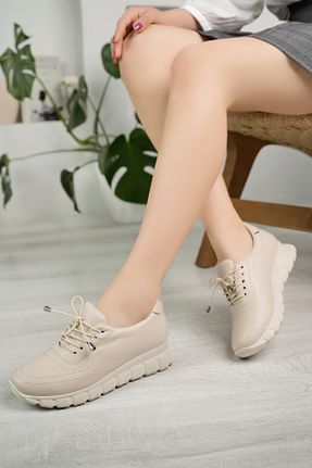 کفش اسنیکر بژ زنانه Nesil Shoes - کد 817504886