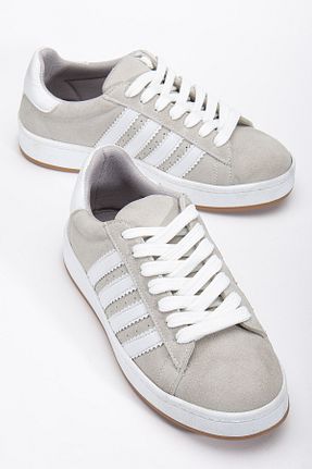 کفش اسنیکر طوسی زنانه بند دار MY GROSS SHOES - کد 938924239