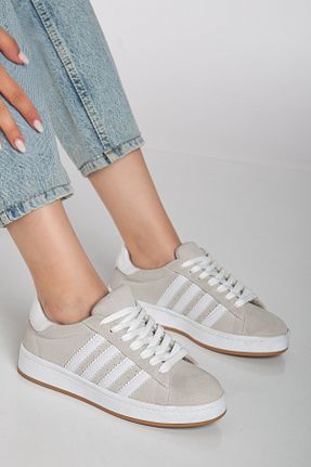کفش اسنیکر طوسی زنانه بند دار MY GROSS SHOES - کد 938924239