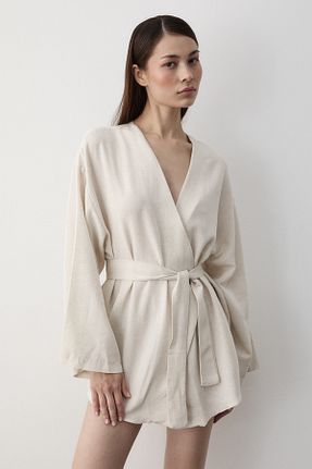 کیمونو و کافتان طوسی زنانه %100 پنبه Laluvia - کد 837463057