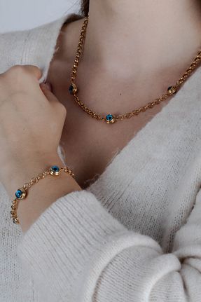 ست استیل طلائی زنانه 2 تایی Inure Jewelry - کد 759110226