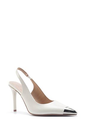 کفش پاشنه بلند کلاسیک بژ زنانه چرم مصنوعی Nine West - کد 904262636
