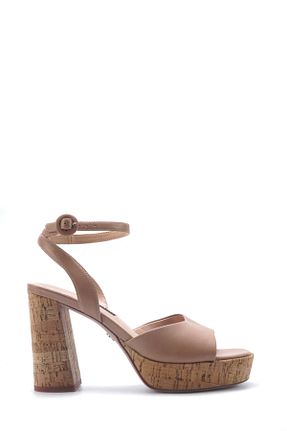 صندل بژ زنانه پاشنه ضخیم Nine West - کد 899657890