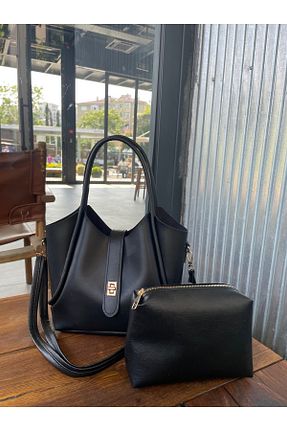 کیف دوشی مشکی زنانه چرم مصنوعی macsoo - کد 939148883