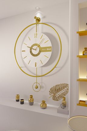 ساعت دیواری طلائی 50 * 75 MetaQuartz Aksesuar - کد 745980474
