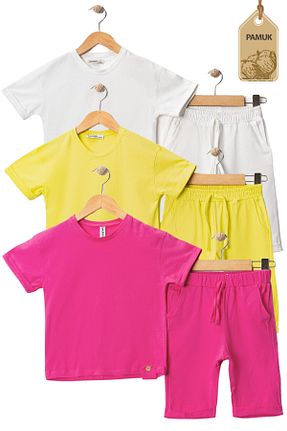 ست بالاتنه و پائین تنه رنگی زنانه پنبه ای MK Mukko Kids - کد 927166481