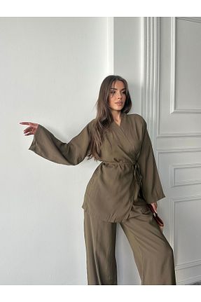 کیمونو و کافتان خاکی زنانه پنبه ای AÈC PRIVÈ - کد 936581565
