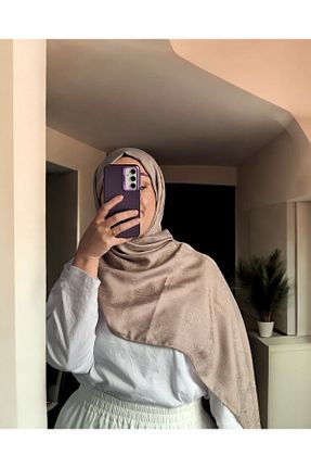 شال قهوه ای زنانه پنبه ای Lavena scarfs - کد 933352904