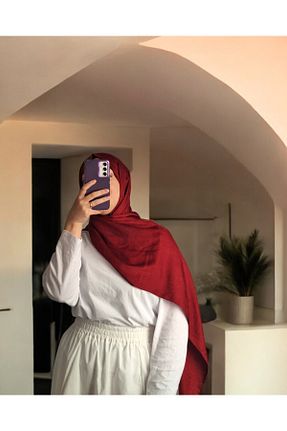 شال زرشکی زنانه پنبه ای Lavena scarfs - کد 933353229