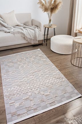 فرش بژ آنتی باکتریال Kaan Halı - کد 934347673