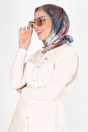 روسری طوسی پلی استر Alvina - کد 806346312