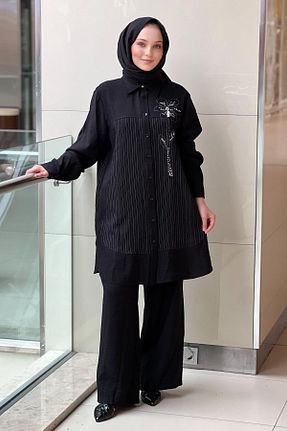 ست بالاتنه و پائین تنه مشکی زنانه بافتنی FUAT GÜRSEN - کد 935994604