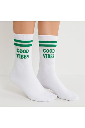 جوراب سفید زنانه پنبه پلی استر MiaSocks - کد 932075477