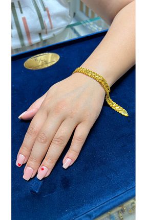 دستبند طلا طلائی زنانه 14 عیار kuyumcu nurettin - کد 800225900