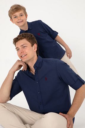 پیراهن سرمه ای مردانه یقه پیراهنی U.S. Polo Assn. - کد 904674883