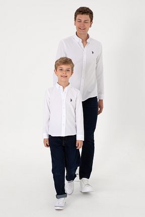 پیراهن سفید بچه گانه یقه دکمه دار U.S. Polo Assn. - کد 904701180