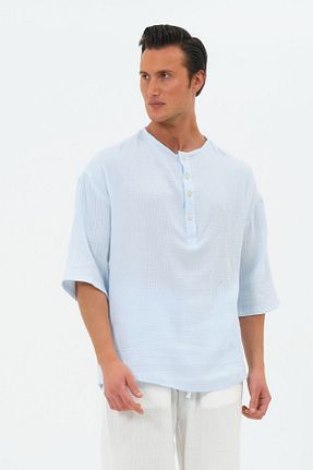 پیراهن آبی زنانه اورسایز RELAXL - کد 936730247
