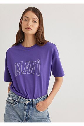 تیشرت بنفش زنانه یقه دوچرخه Mavi - کد 799806274