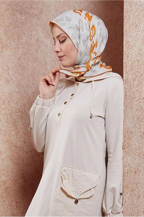 روسری نارنجی پلی استر Alvina - کد 839383555