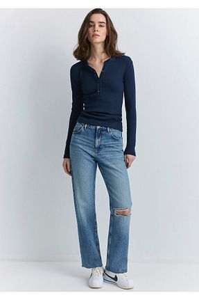 شلوار جین آبی زنانه رگولار Mavi - کد 924708758