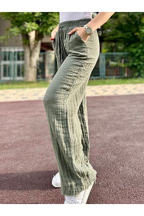 شلوار سبز زنانه پنبه ای sielta - کد 941513992
