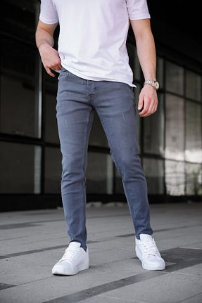 شلوار جین طوسی مردانه پاچه تنگ Ser Joven - کد 274424572