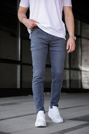 شلوار جین طوسی مردانه پاچه تنگ Ser Joven - کد 274424572