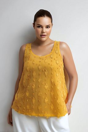 بلوز سایز بزرگ زرد زنانه سایز بزرگ Hanezza - کد 706471602