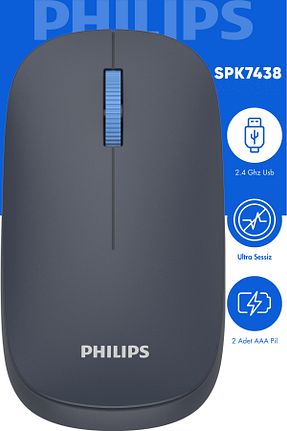 ماوس سرمه ای Philips - کد 943654494