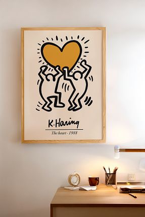 تابلو بژ چوب Keith Haring - کد 943205799
