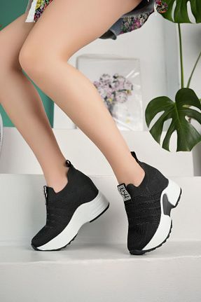 کفش اسنیکر مشکی زنانه بند دار lady classy - کد 851326016