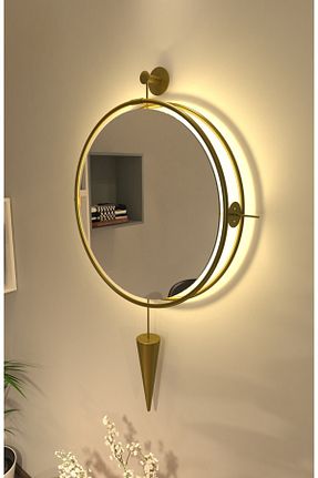 آینه زرد فلزی Wallover Design - کد 942548723
