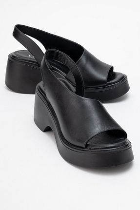 صندل مشکی زنانه پاشنه پر luvishoes - کد 942493908