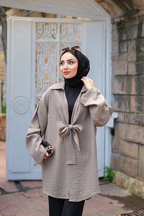 کیمونو و کافتان طوسی زنانه پنبه ای LOCCO - کد 942523837