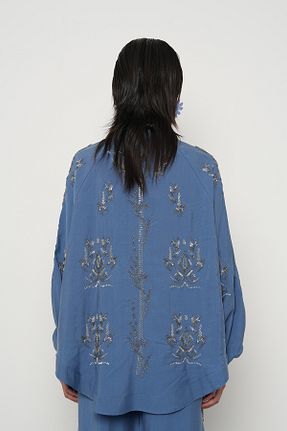 کیمونو و کافتان آبی زنانه بافتنی Orfeo Negro - کد 942555925
