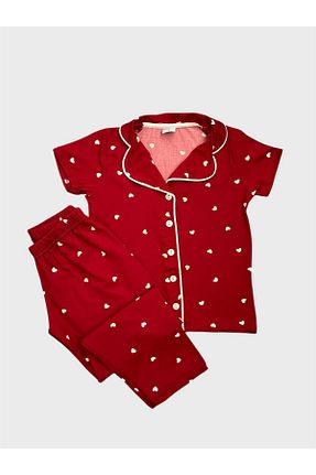ست لباس راحتی زرشکی بچه گانه Kalp tusem butik homewear - کد 942578105
