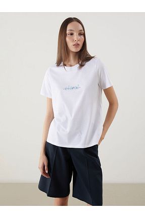 تیشرت سفید زنانه رگولار LC Waikiki - کد 942574717