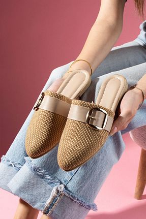 دمپائی بژ زنانه چرم مصنوعی FUGA MODA - کد 942693095