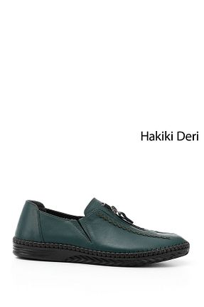 کفش کژوال خاکی زنانه چرم خالص GÖNDERİ(R) - کد 942725423