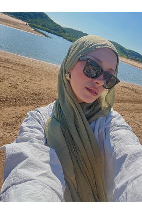 شال سبز زنانه پلی استر OX-RA - کد 942773077