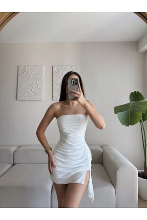 لباس سفید زنانه بافتنی Zoom Butik - کد 942776767